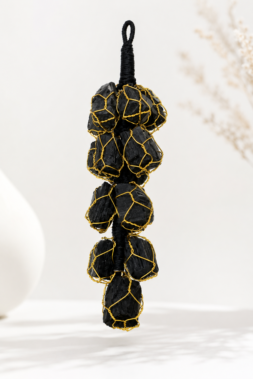 Black Tourmaline Bunch Hanging