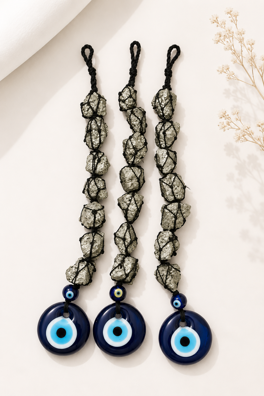 Pyrite with Evil Eye Hanging (Grand)