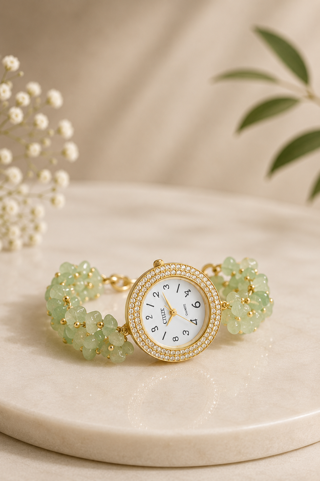 Green Aventurine Chips Watch