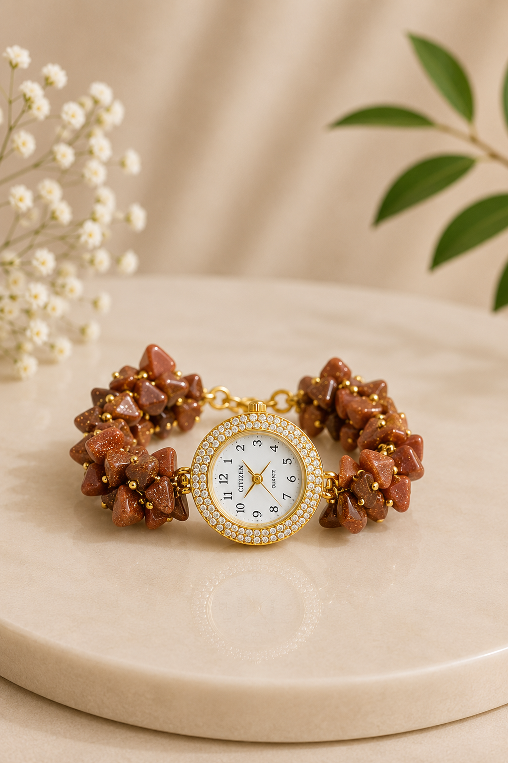 Red Jasper Chips Watch